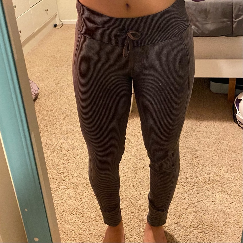 PINK grey ribbed joggers